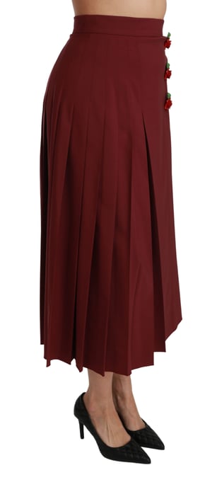 Dolce & Gabbana Rode geplooide maxi wollen rok met hoge taille voor dames - Image 3