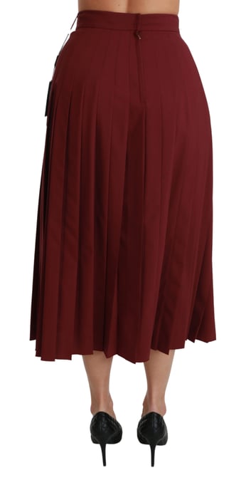 Dolce & Gabbana Rode geplooide maxi wollen rok met hoge taille voor dames - Image 5