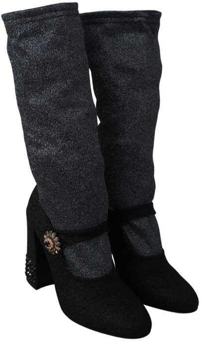 Dolce & Gabbana Dames zwart Crystal Mary Janes Booties Schoenen - Image 5