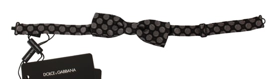 Dolce & Gabbana Brown Silk Polka Dot Jacquard Men Bow Tie Papillon - Image 1