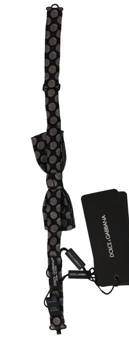 Dolce & Gabbana Brown Silk Polka Dot Jacquard Men Bow Tie Papillon - Image 2
