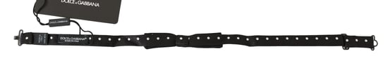 Dolce & Gabbana Black 100% Silk Polka Dot Adjustable Neck Bow Tie