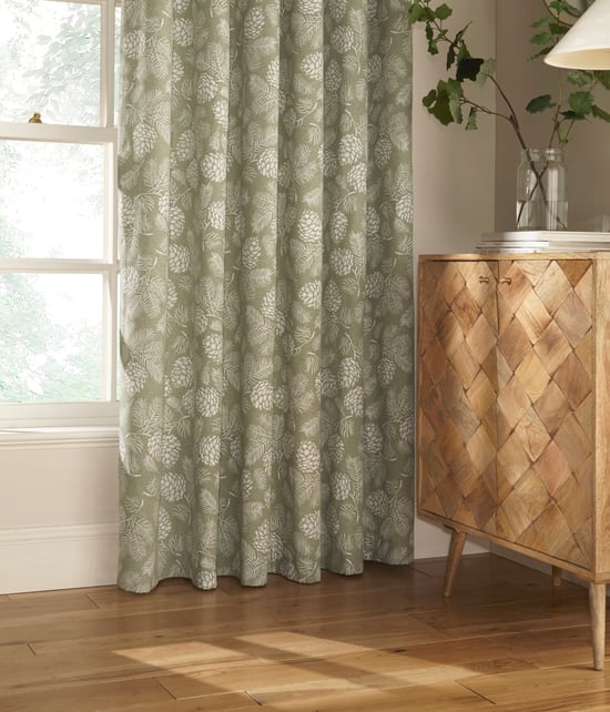 Irwin Printed Woodland Eyelet Curtains in Sage - Image 2
