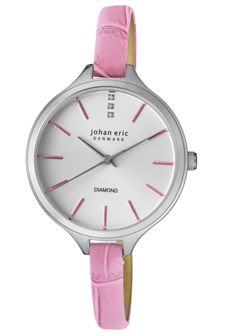 Johan Eric Women's Herlev Slim Analog Display Genuine Purple Leather Diamond Watch - Image 1