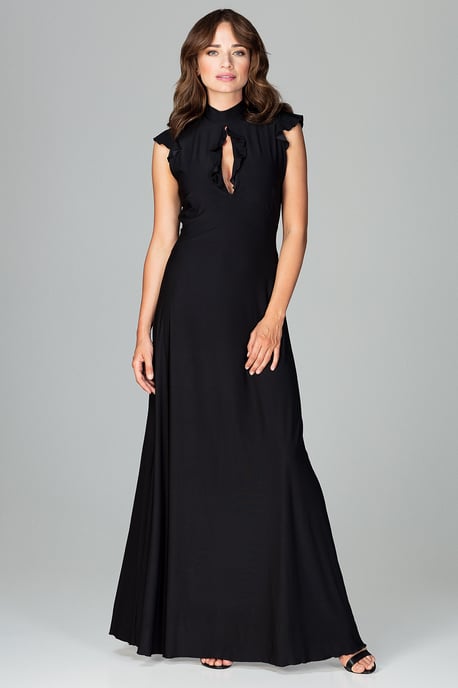 Maxi Dress With Teardrop-Shaped Neckline