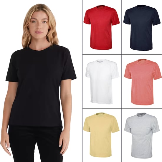 Kruze | Womens Crew Neck T-Shirts (5 Pack) - GRY/BLK/NVY/WHT/RED