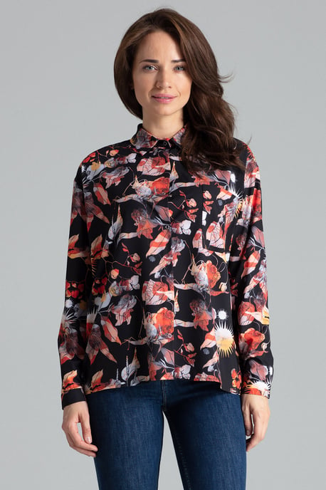 Floral Print Classic Blouse With a Collar