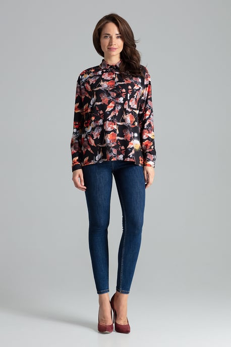 Floral Print Classic Blouse With a Collar