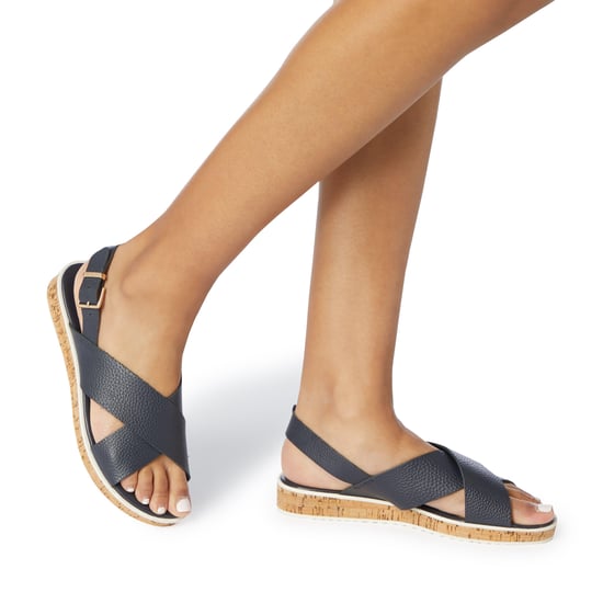 Dune Ladies LORDE Cross Strap Flat Sandals