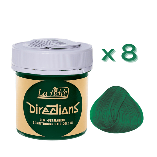 8 x La Riche Directions Semi-Permanent Hair Color 88ml Tubs - APPLE GREEN