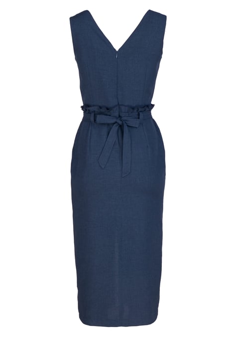 Navy Sleeveless Midi Dress