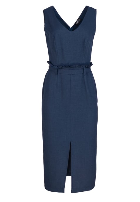 Navy Sleeveless Midi Dress