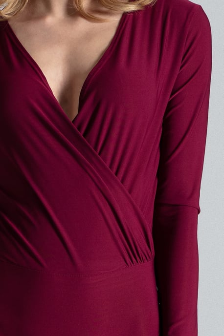 Red Body with Long Sleeves, V-Neckline