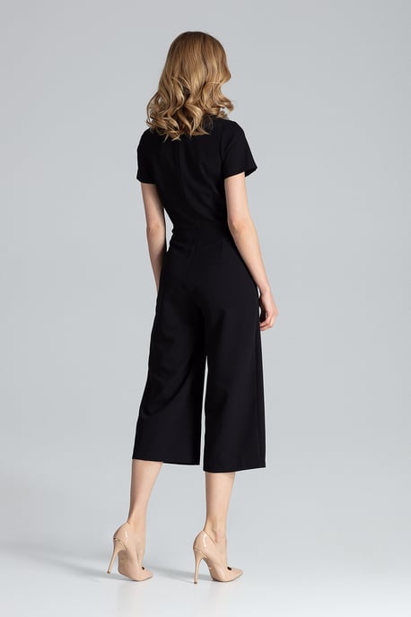 Black Short Sleeve Jumpsuit