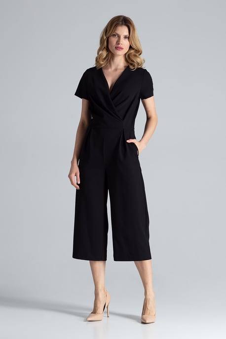 Black Short Sleeve Jumpsuit