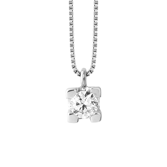 Ketting Diamond Solitaire 0,20 Cts White Gold - Image 1
