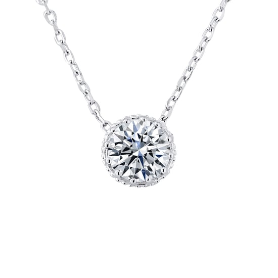Solitaire ketting 7 mm zirkoniumoxiden zilver 925 - Image 1