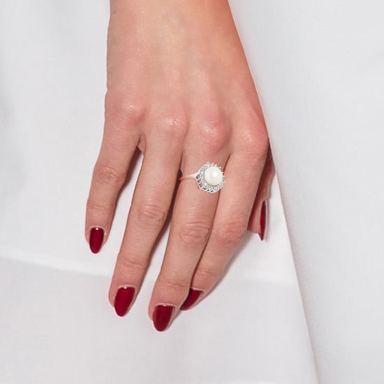 DIADEMA - Massive Ring with Freshwater Pearl - Pure White Collection