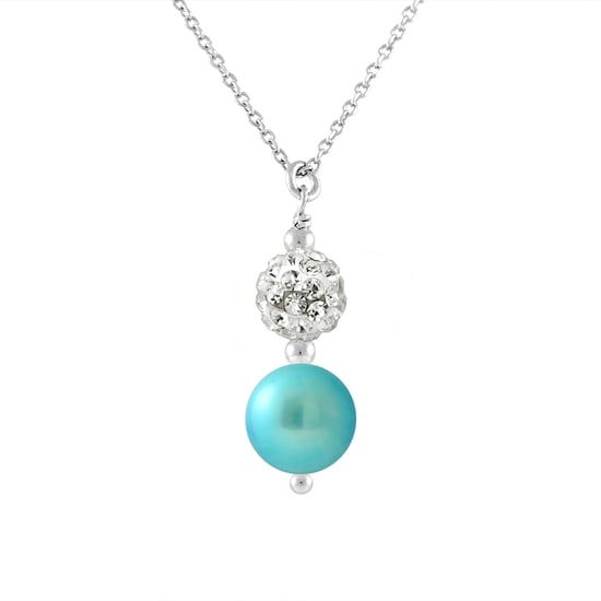 DIADEMA - Necklace - White Crystal & Pearl - Love Jewelry Collection