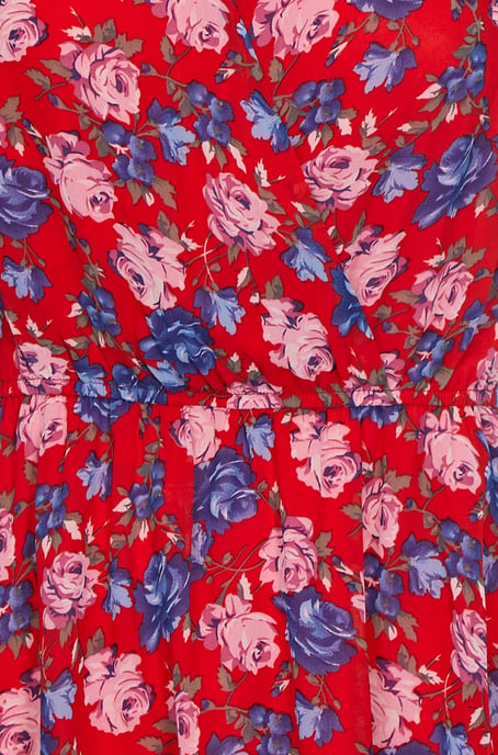 Floral Wrap Front Dress