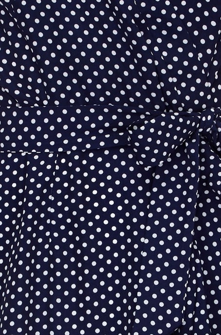 Polka Dot Wrap Front Midi Dress