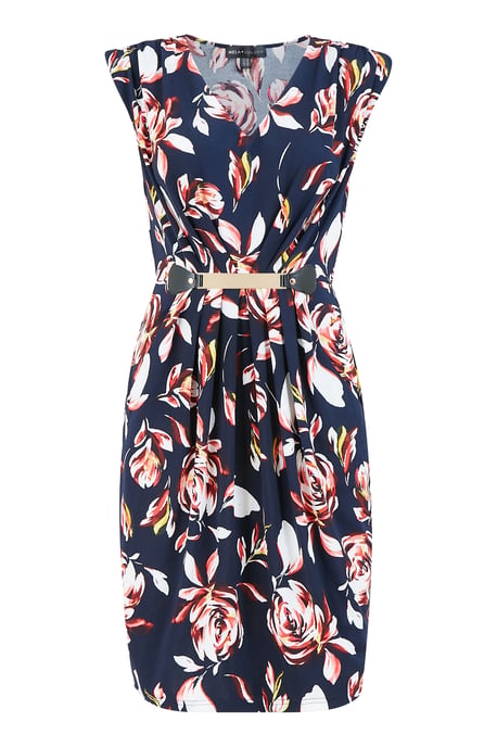 Mela Floral Printed Belted Dress