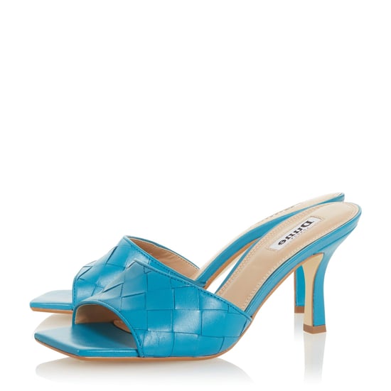 Dune Ladies MONTREAL Woven Square Toe Heeled Mule Sandals