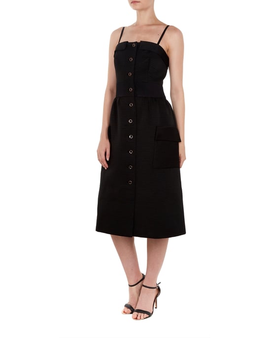 Ted Baker Octovia Cotton Button Dress in Black