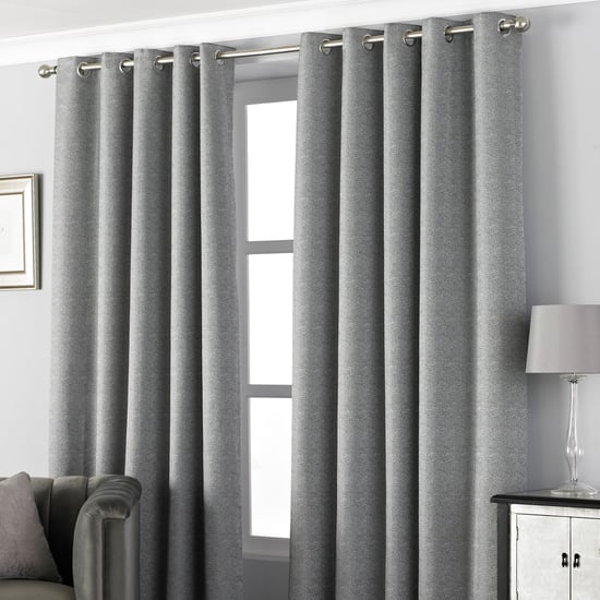 Pendleton Textured Jacquard Eyelet Curtains in Graphite - Image 1