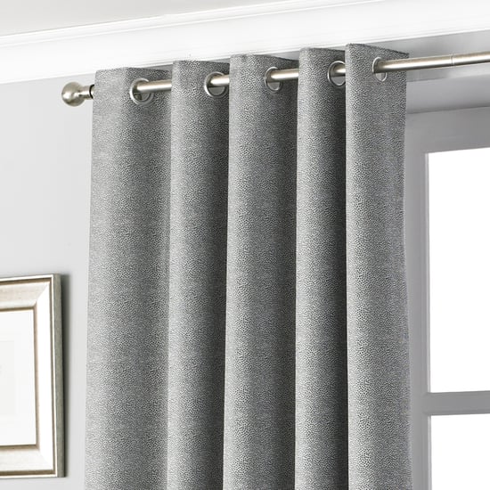 Pendleton Textured Jacquard Eyelet Curtains in Graphite - Image 2