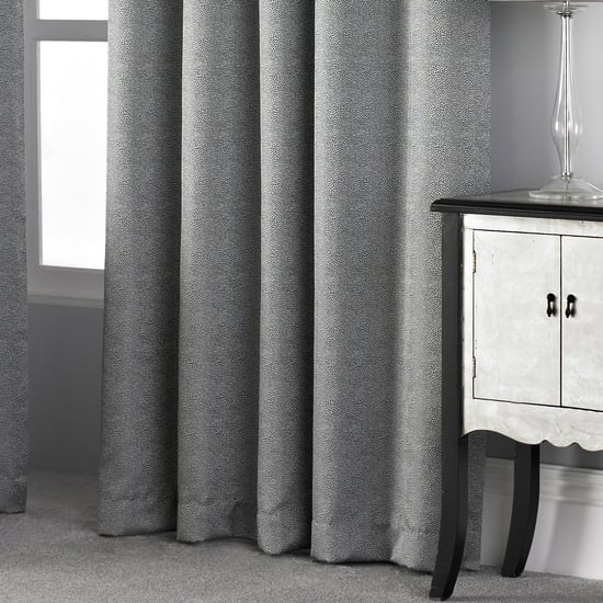 Pendleton Textured Jacquard Eyelet Curtains in Graphite - Image 3