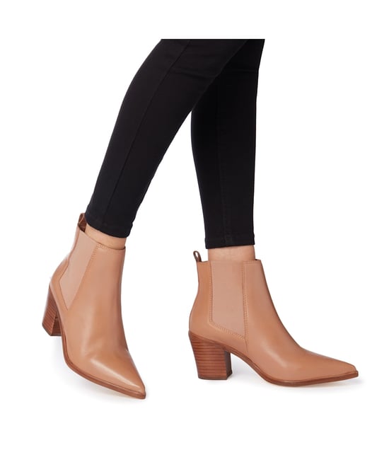 Dune Ladies PERMIT Block Heel Pointed Chelsea Boots