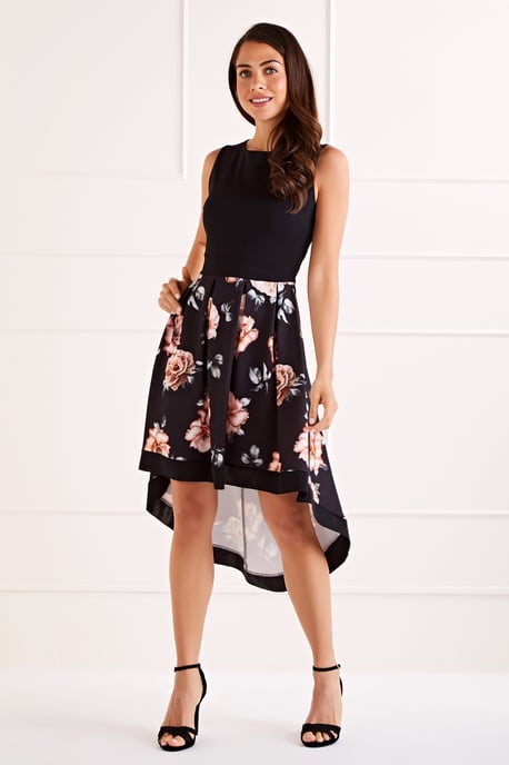 Two Tone High Low Sleeveless Dress