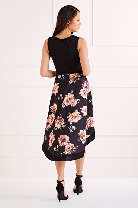 Two Tone High Low Sleeveless Dress