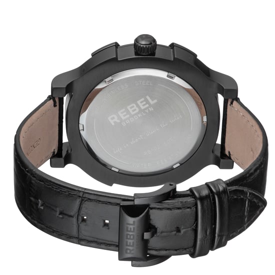 Rebel Men's Brooklyn Bridge Black Dial Leather Watch - Image 3