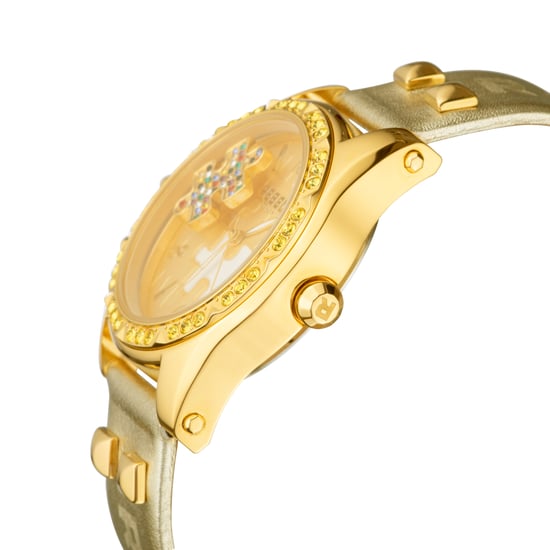 Rebel Women's Gravesend Yellow Gold Dial Leather Watch
