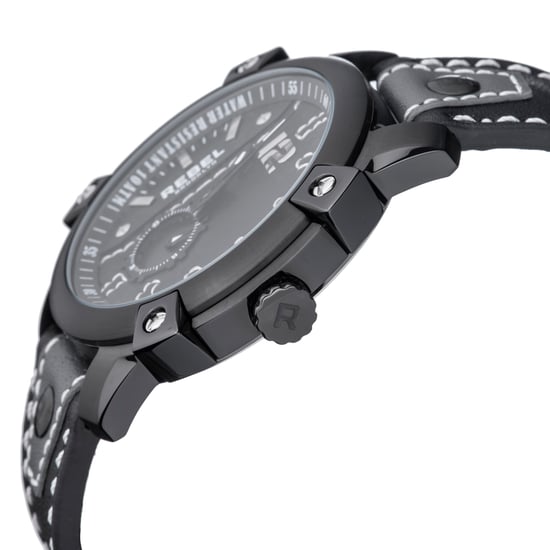 Rebel Men's Weeksville Black Dial Leather Watch