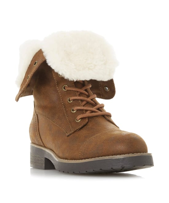 Head Over Heels by Dune Ladies RIPPLEY Fur-Lined Lace-Up Hiking Boots