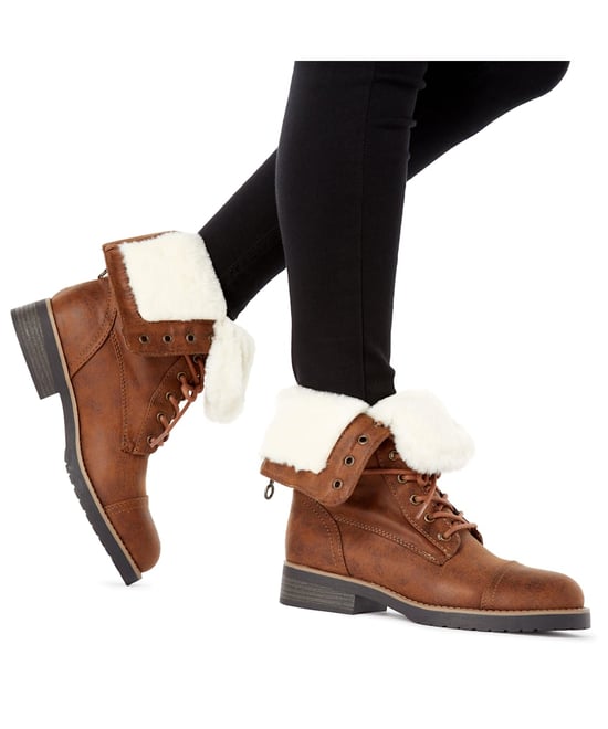 Head Over Heels by Dune Ladies RIPPLEY Fur-Lined Lace-Up Hiking Boots