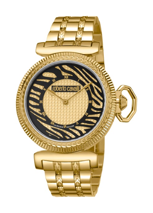 Roberto Cavalli by Franck Muller Women's Champagne Dial Animal Print Watch