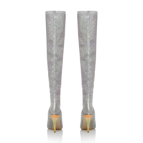 Dune Ladies SACRAMENTIE Embellished Mesh Stretch Over The Knee Boots