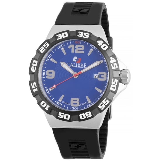 Calibre Men's Lancer Swiss Made Movement Watch Black Rubber Blue L3 Dial - Image 1