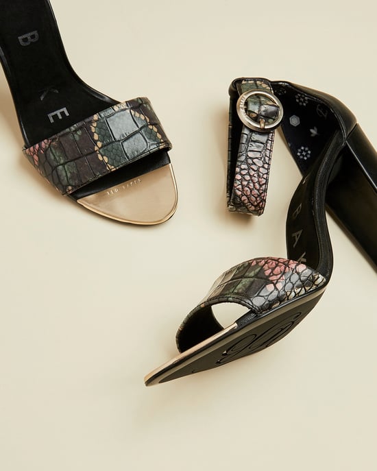 Ted Baker Secoaim Snake Embossed High Heeled Sandal in Black - Image 2