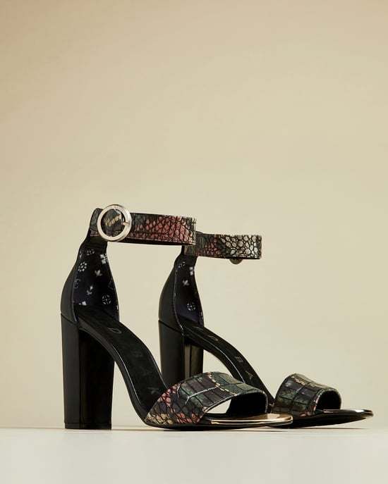 Ted Baker Secoaim Snake Embossed High Heeled Sandal in Black - Image 3