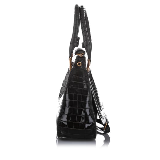 Vintage Chloe Embossed Marcie Leather Satchel Black - Image 3