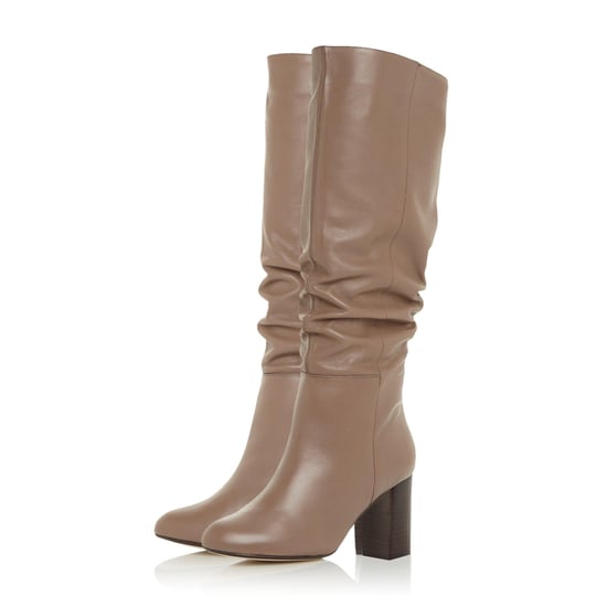 Dune Ladies SILENE Ruched Block Heel Knee High Boots