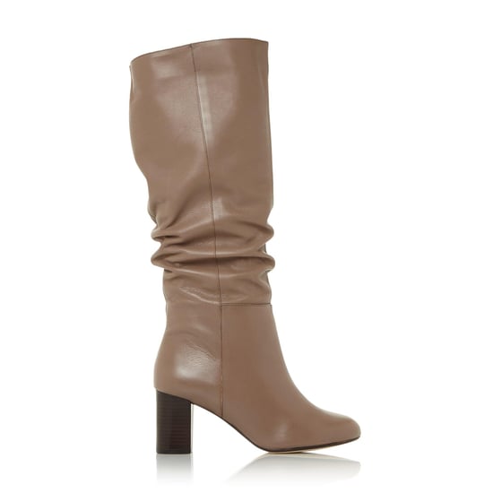 Dune Ladies SILENE Ruched Block Heel Knee High Boots