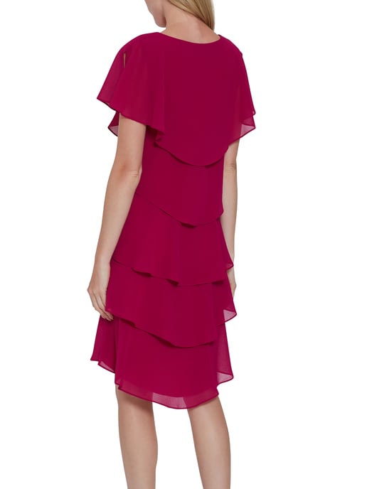 Gina Bacconi Sorina Tiered Dress in Pink