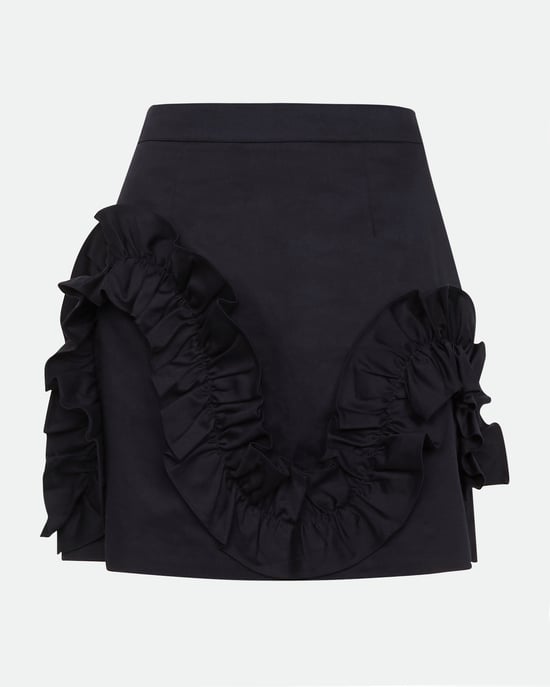 Ted Baker Suzanah Pleat Ruffle Detail Mini Skirt in Navy