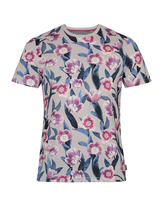 Ted Baker Dobit Tulip Printed T-Shirt, Light Grey